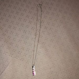 Pink heart necklace